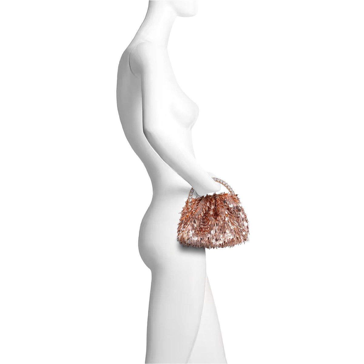 Noa Sequin Bugle Bead Pouch Clutch