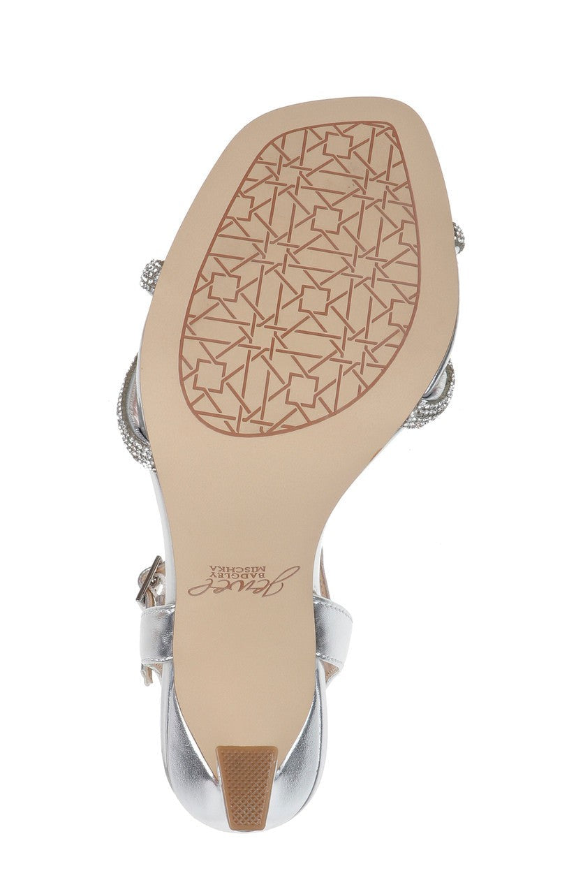 Madison Stiletto Sandals with Rhinestone Knot Detail