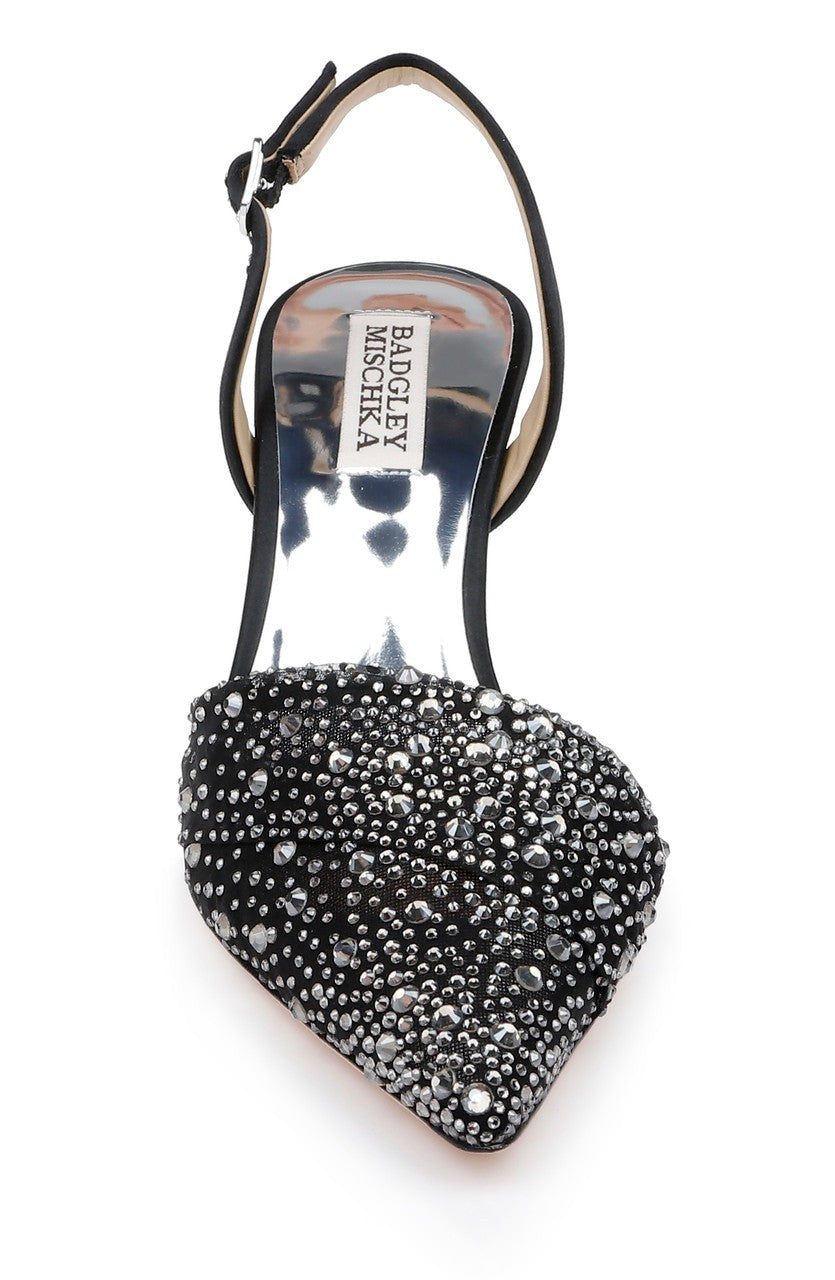 Brenna Rhinestone-Studded 2-Piece Slingbacks