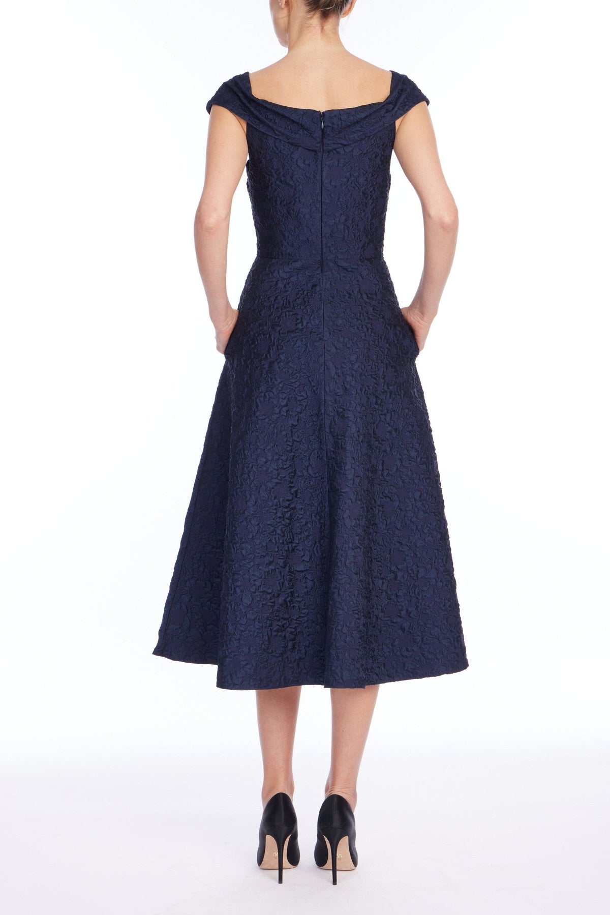 Portrait Jacquard Cocktail Dress