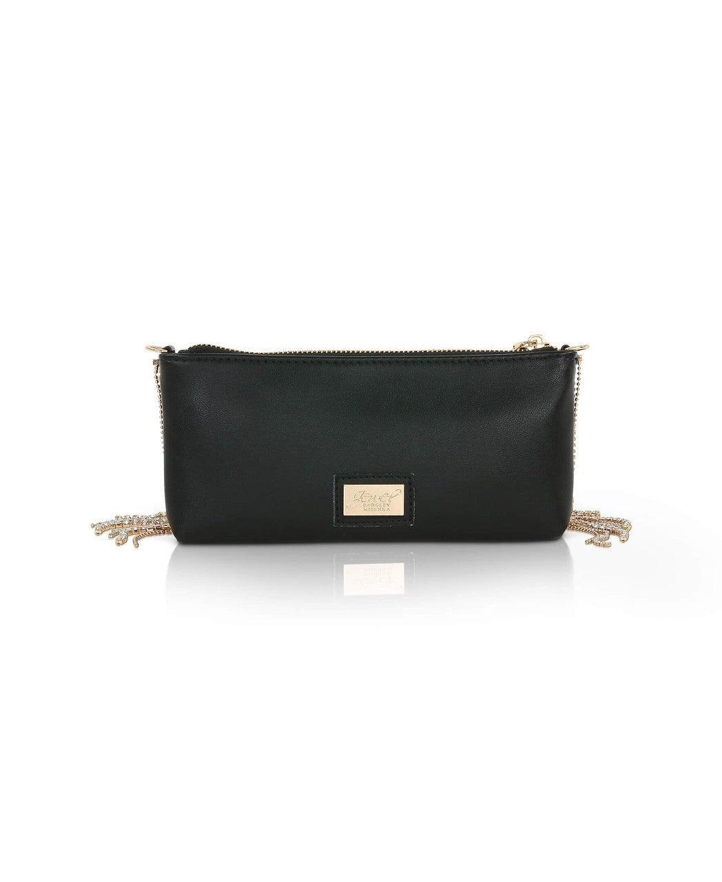 Piper Top Zip Crystal Fringe Leather Crossbody