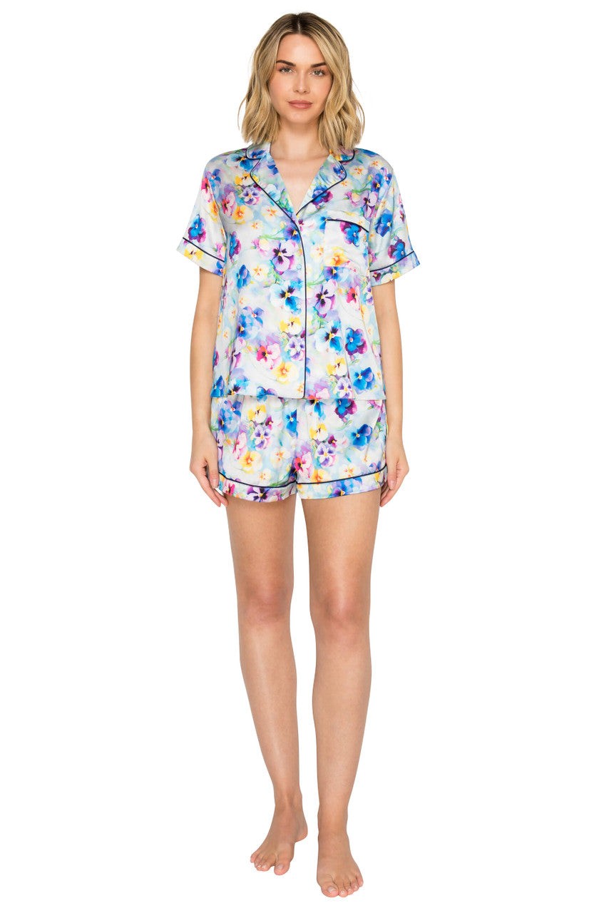 Luxe Satin Notched Collar Short Pajama Set