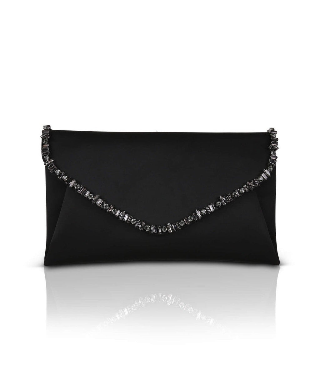 Mika Mixed Crystal Satin Envelope Clutch
