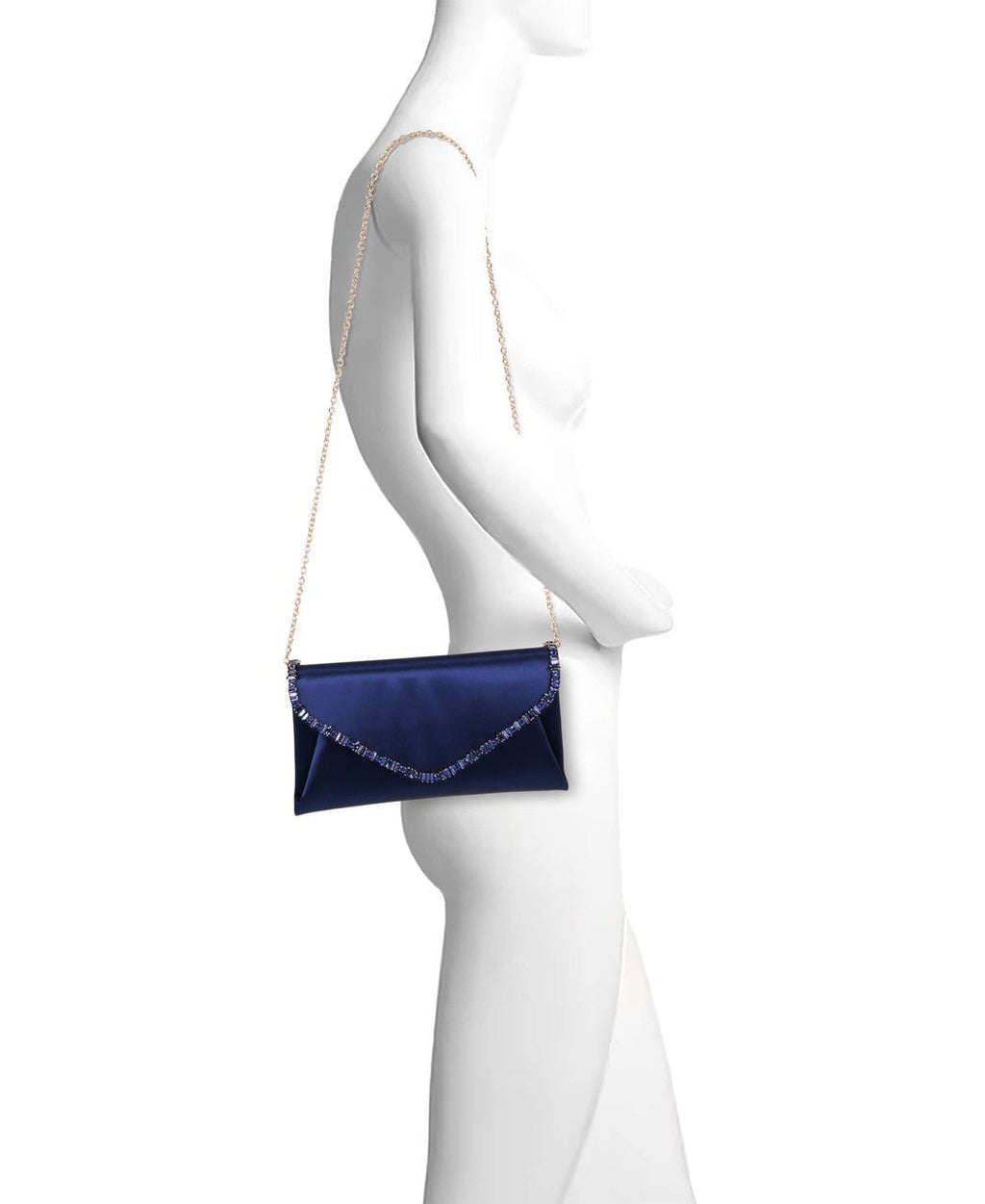 Mika Mixed Crystal Satin Envelope Clutch