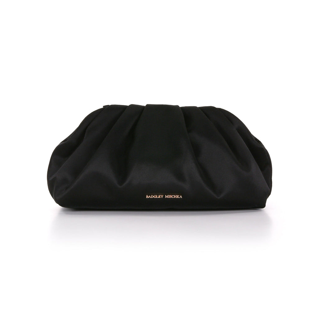 Audrey Silk Satin Zipper Top Pouch Clutch