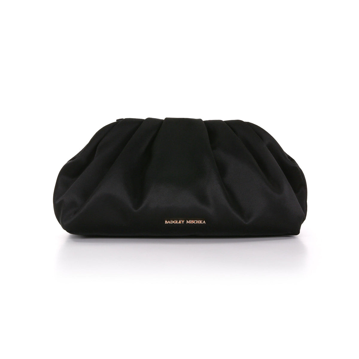 Audrey Silk Satin Zipper Top Pouch Clutch