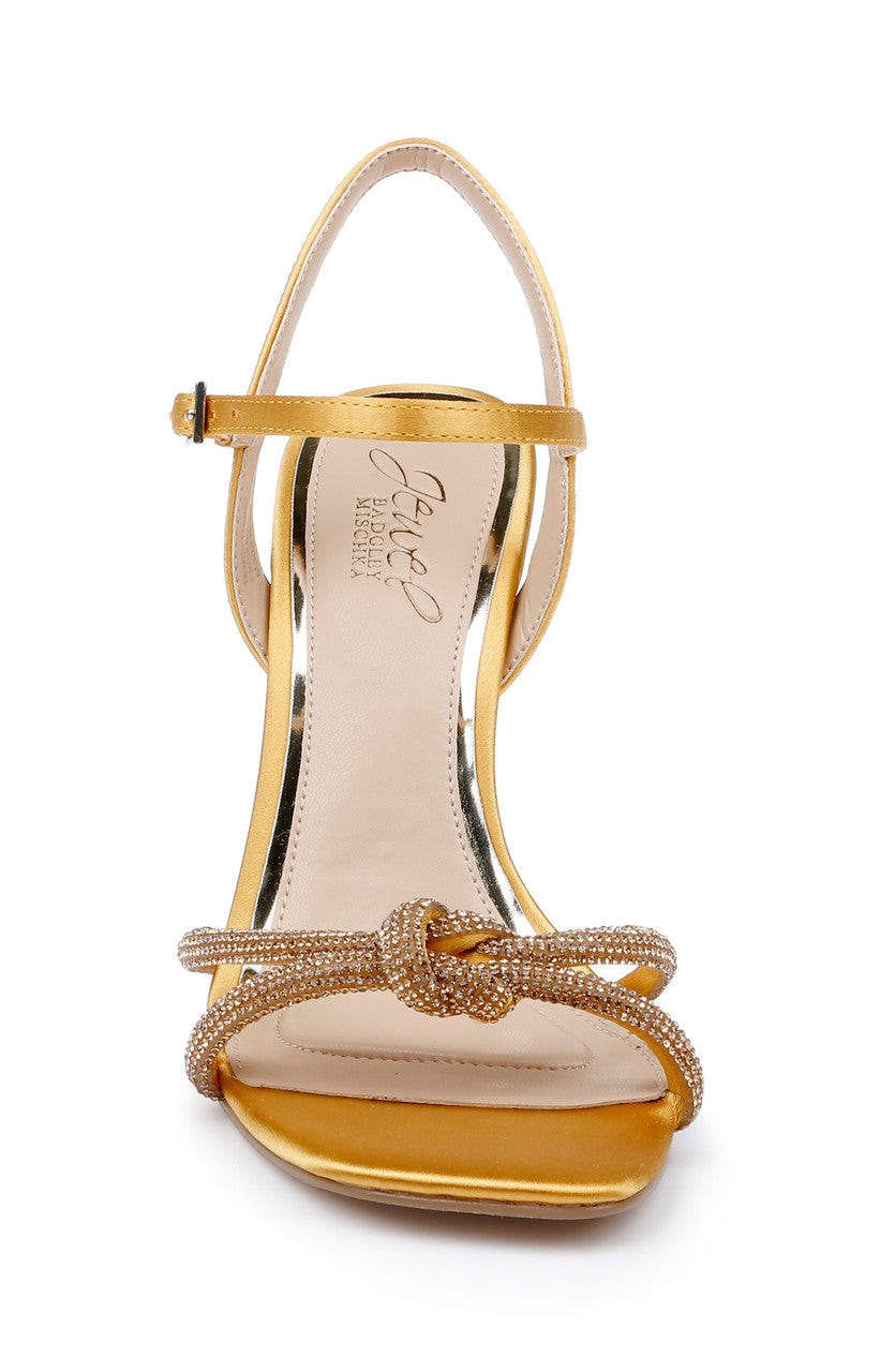 Madison Stiletto Sandals with Rhinestone Knot Detail