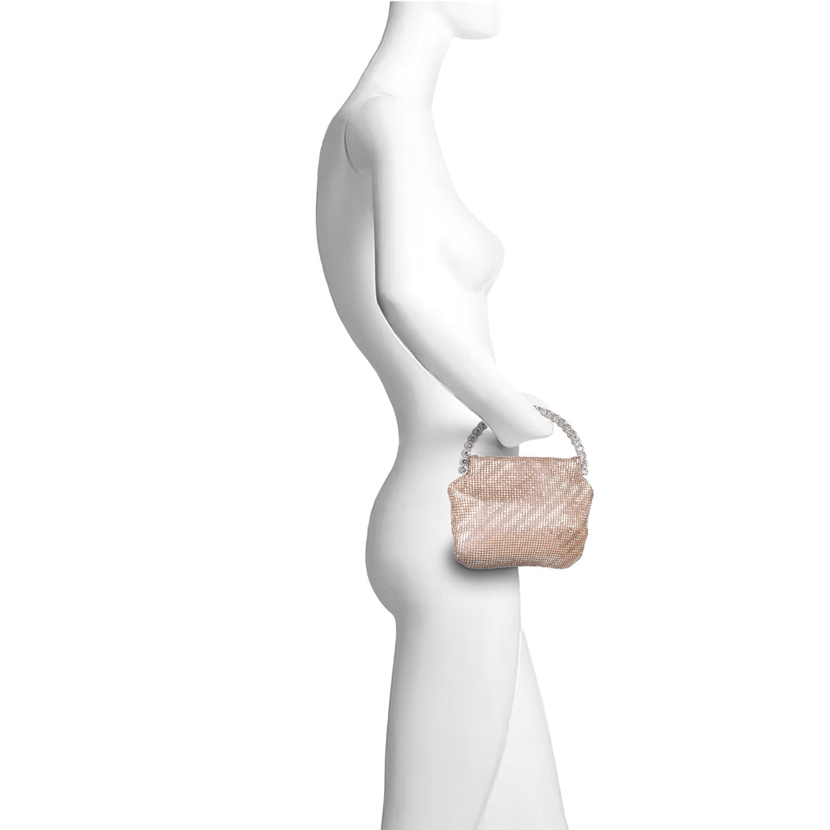 Effie Metal Mesh Halfmoon Clutch