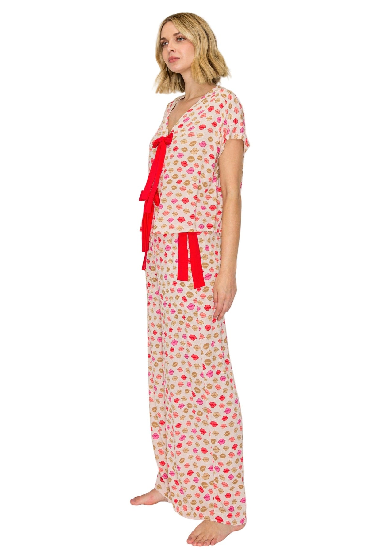 Luxe Crinkle Jersey Wide Leg Pajama Set