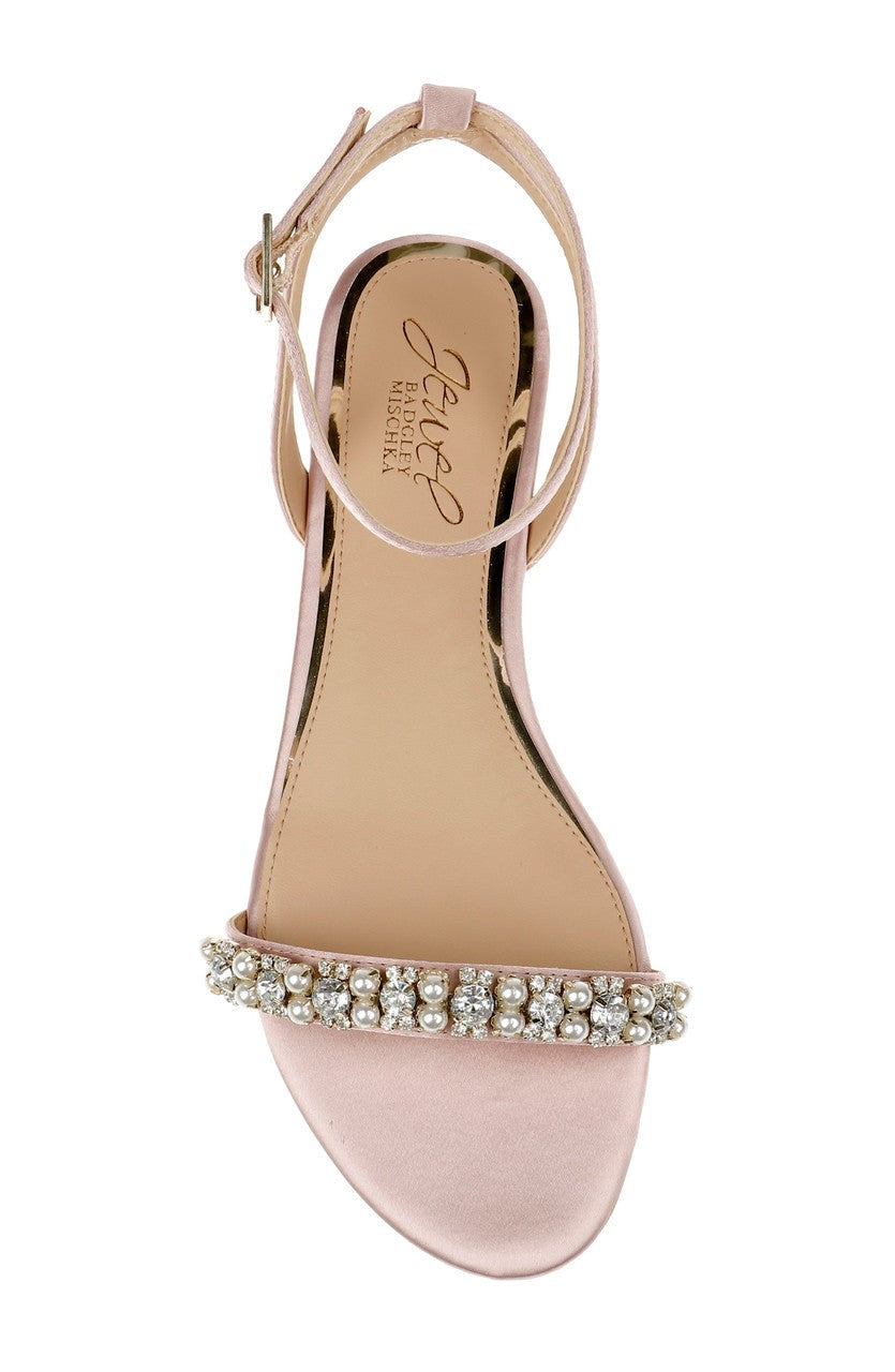 Daria Pearl and Crystal Flat Sandals