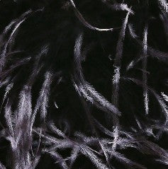 Raven Ostrich Feather Pouch Halfmoon Handle