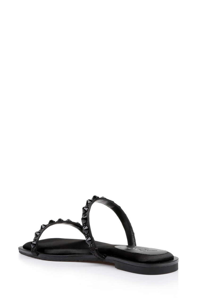 Honesty Flat Sandals with Gemstone-Studded Straps
