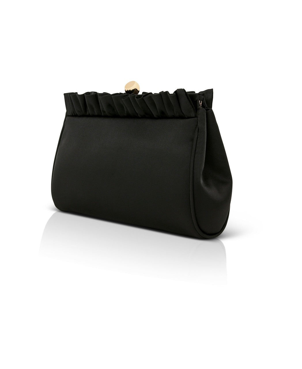 Olivia Satin Ruffle Top Pouch Clutch