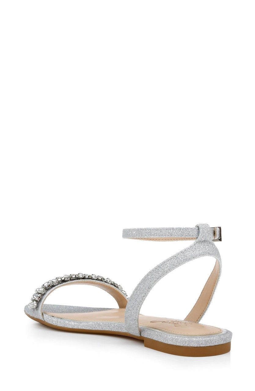 Daria Pearl and Crystal Flat Sandals