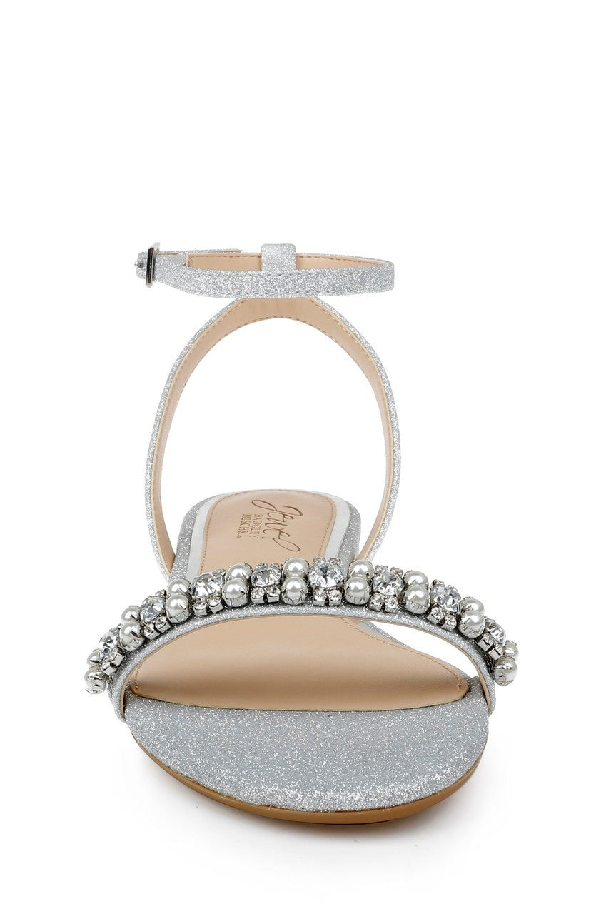 Daria Pearl and Crystal Flat Sandals