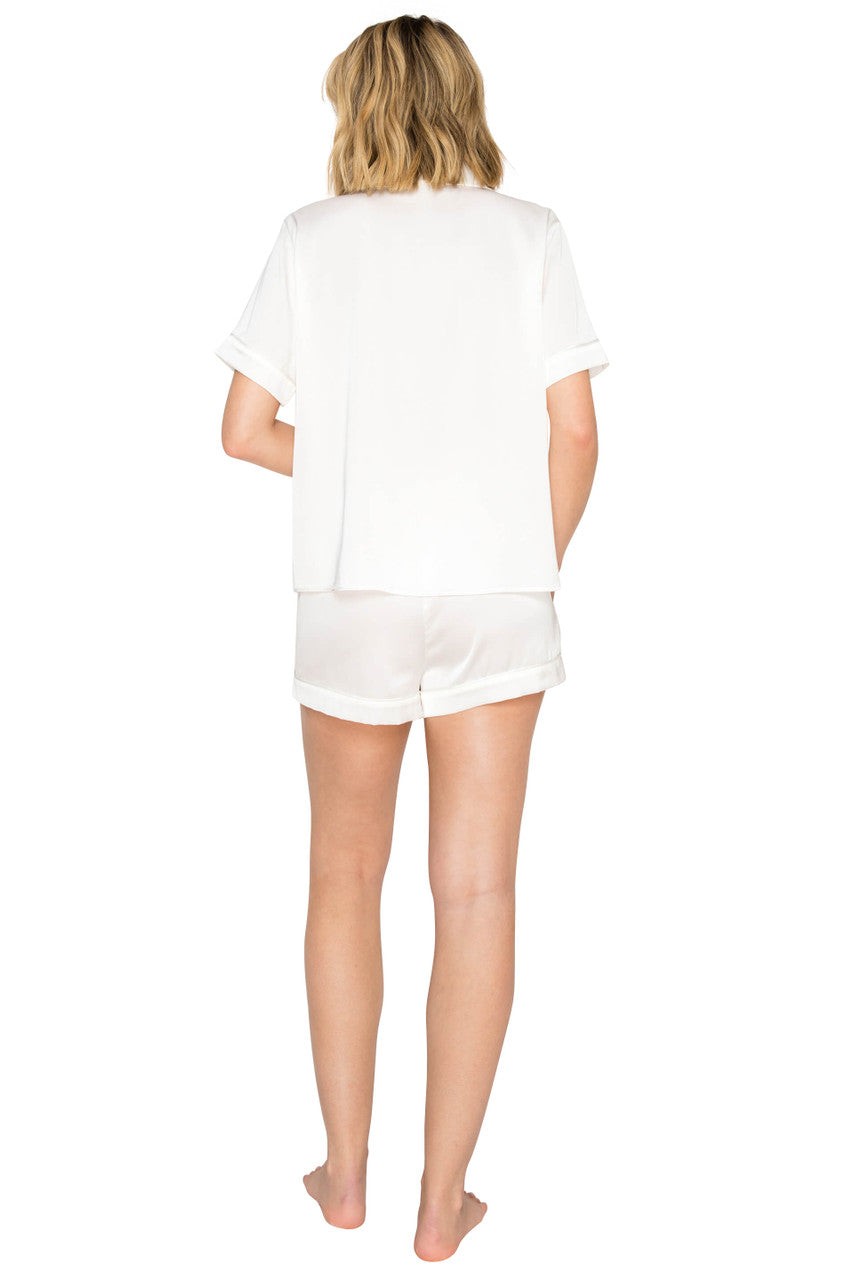 Luxe Satin Notched Collar Short Pajama Set