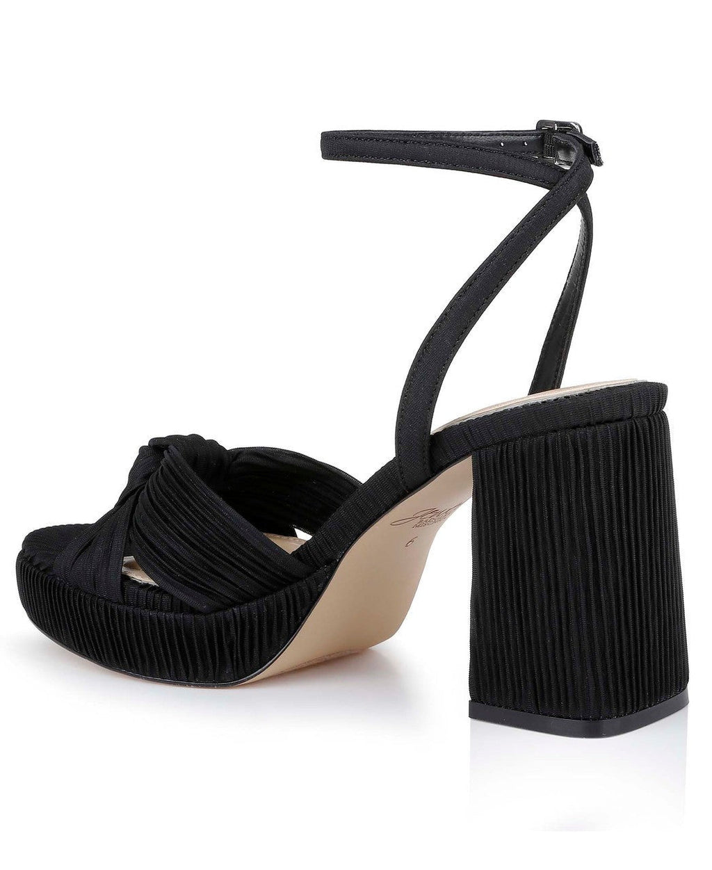 Tyler Ribbed Open Toe Block Heels