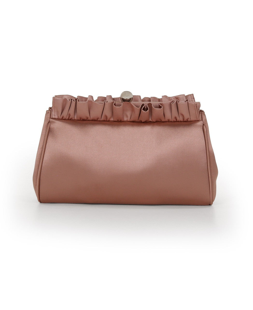 Olivia Satin Ruffle Top Pouch Clutch