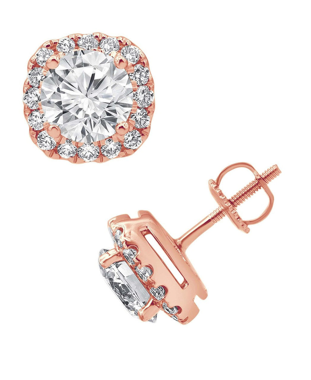 Cushion Diamond Stud Earrings
