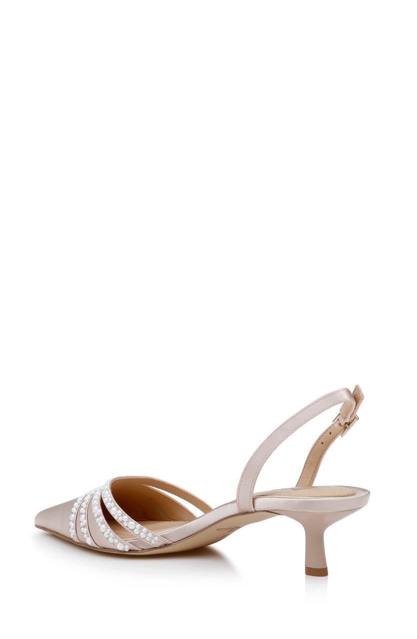 Katalina Bejeweled Slingback with Kitten Heel