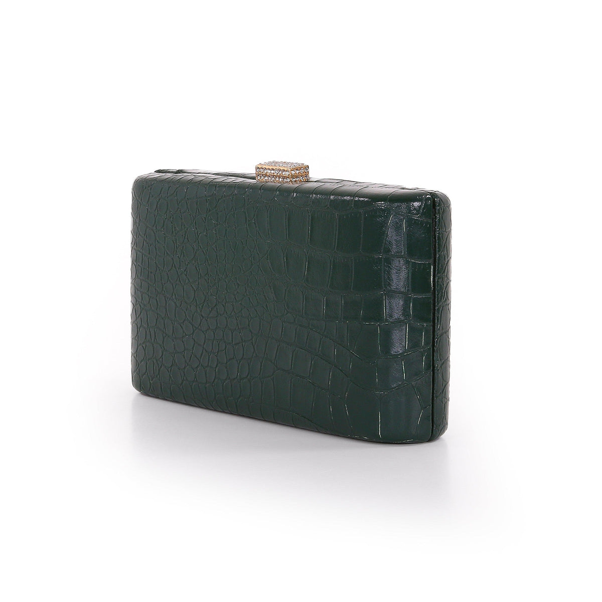 Cleo Croc Embossed Leather Minaudiere