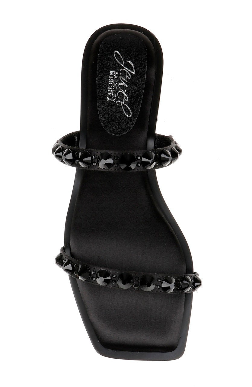 Honesty Flat Sandals with Gemstone-Studded Straps
