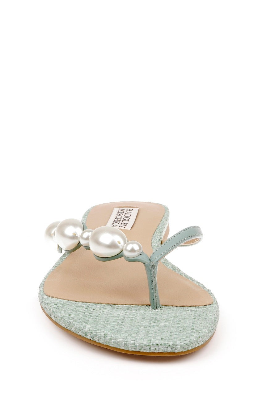 Dyana Pearl Embellished Thong Sandals