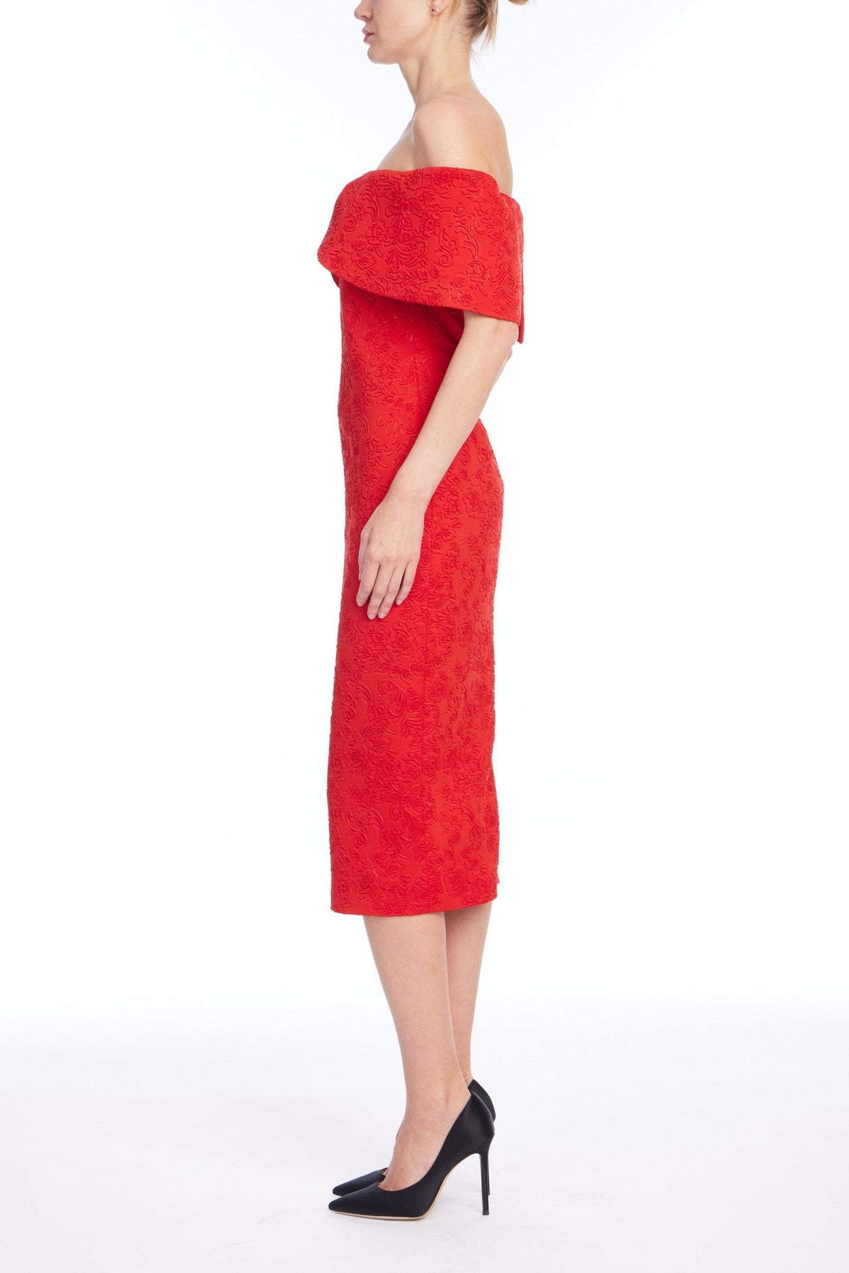 Embossed Scuba Cocktail Dress