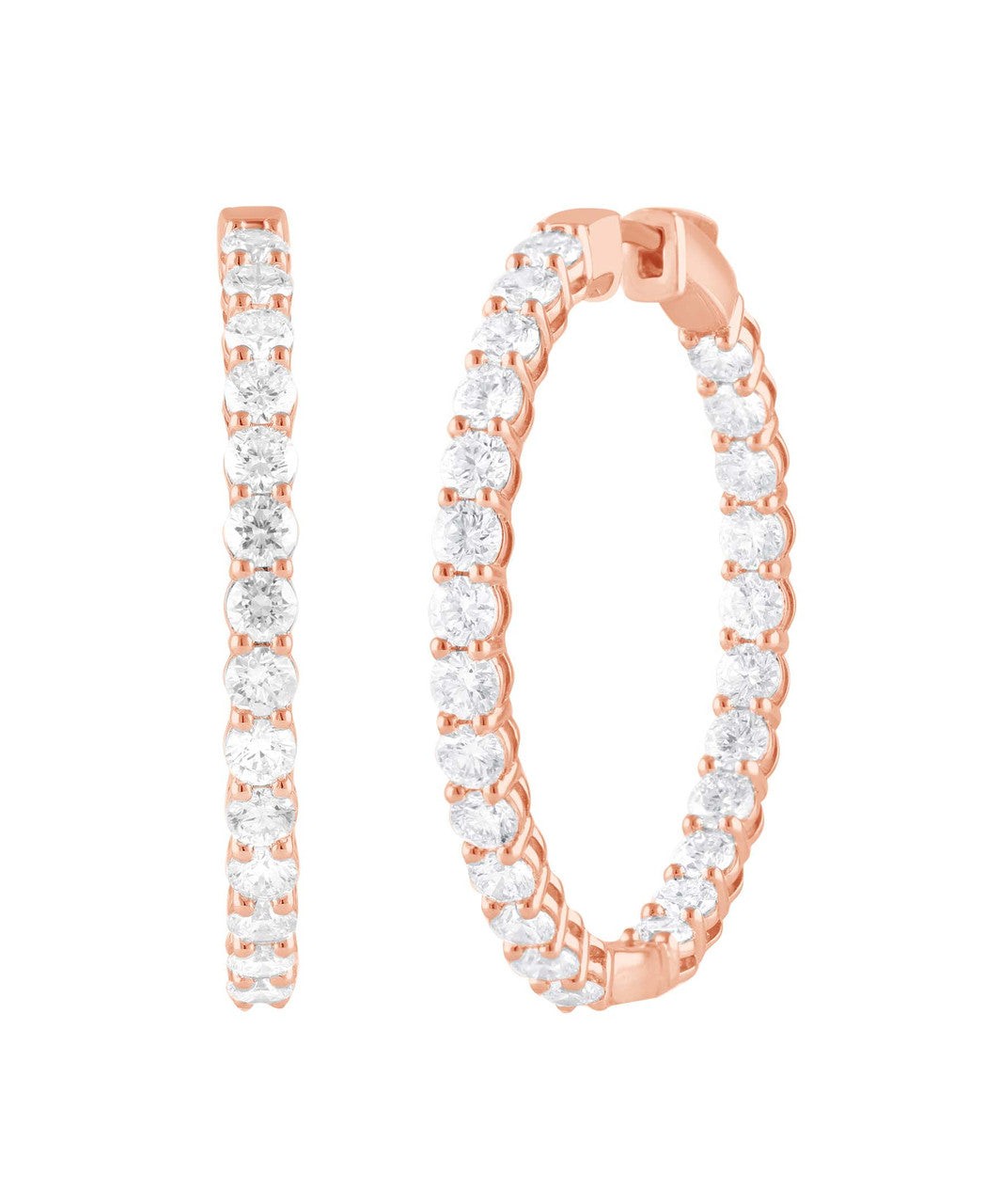 In & Out Diamond Hoop Earrings