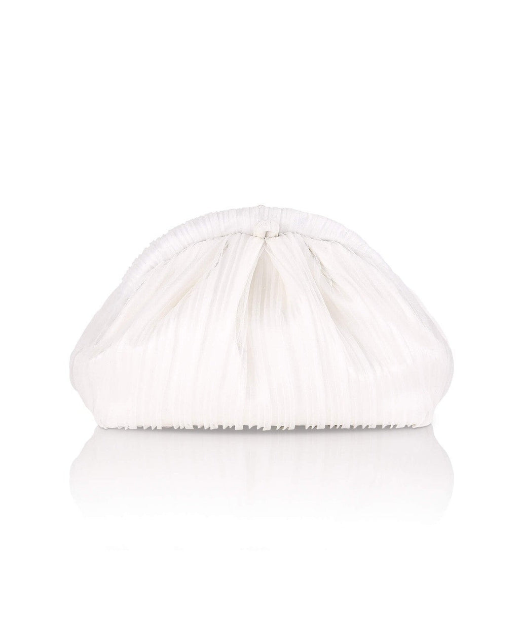 Vale Pleated Tulle and Satin Mini Pouch Clutch
