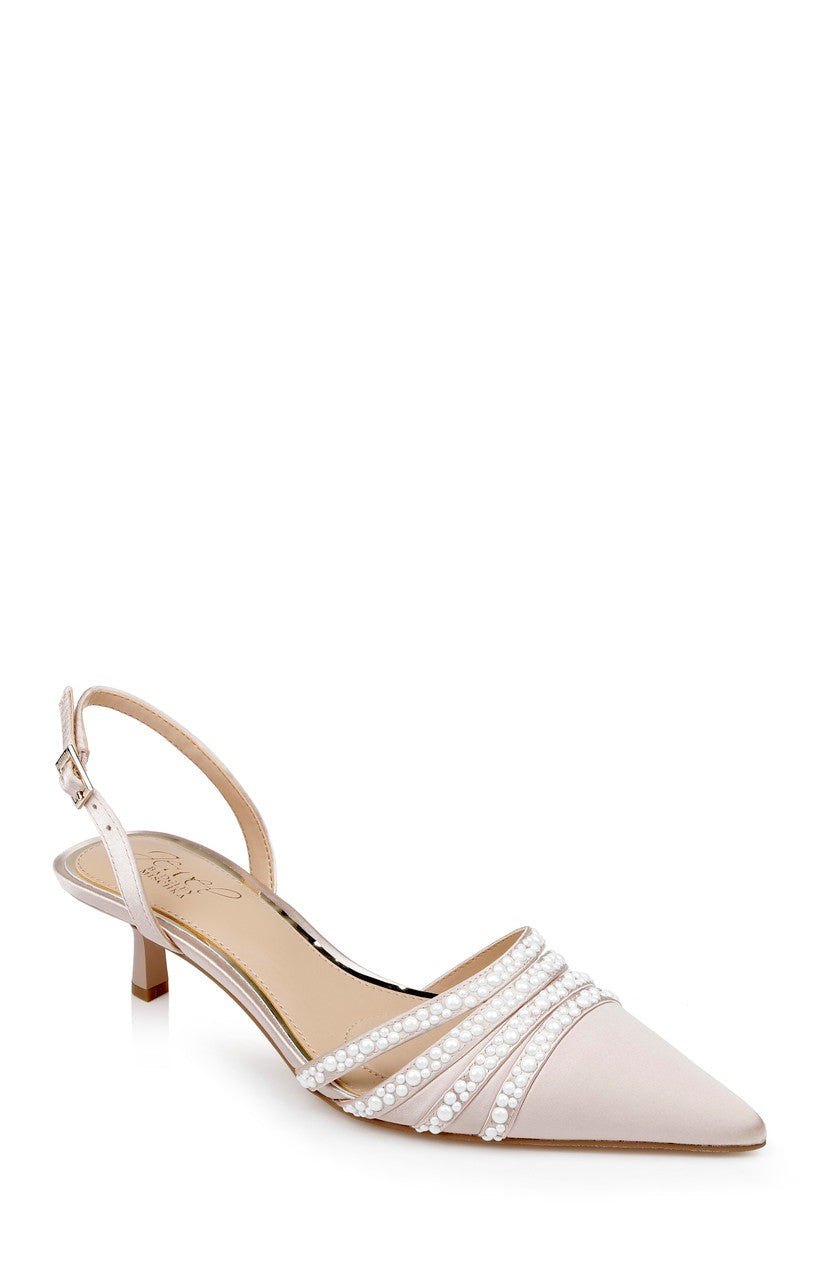 Katalina Bejeweled Slingback with Kitten Heel