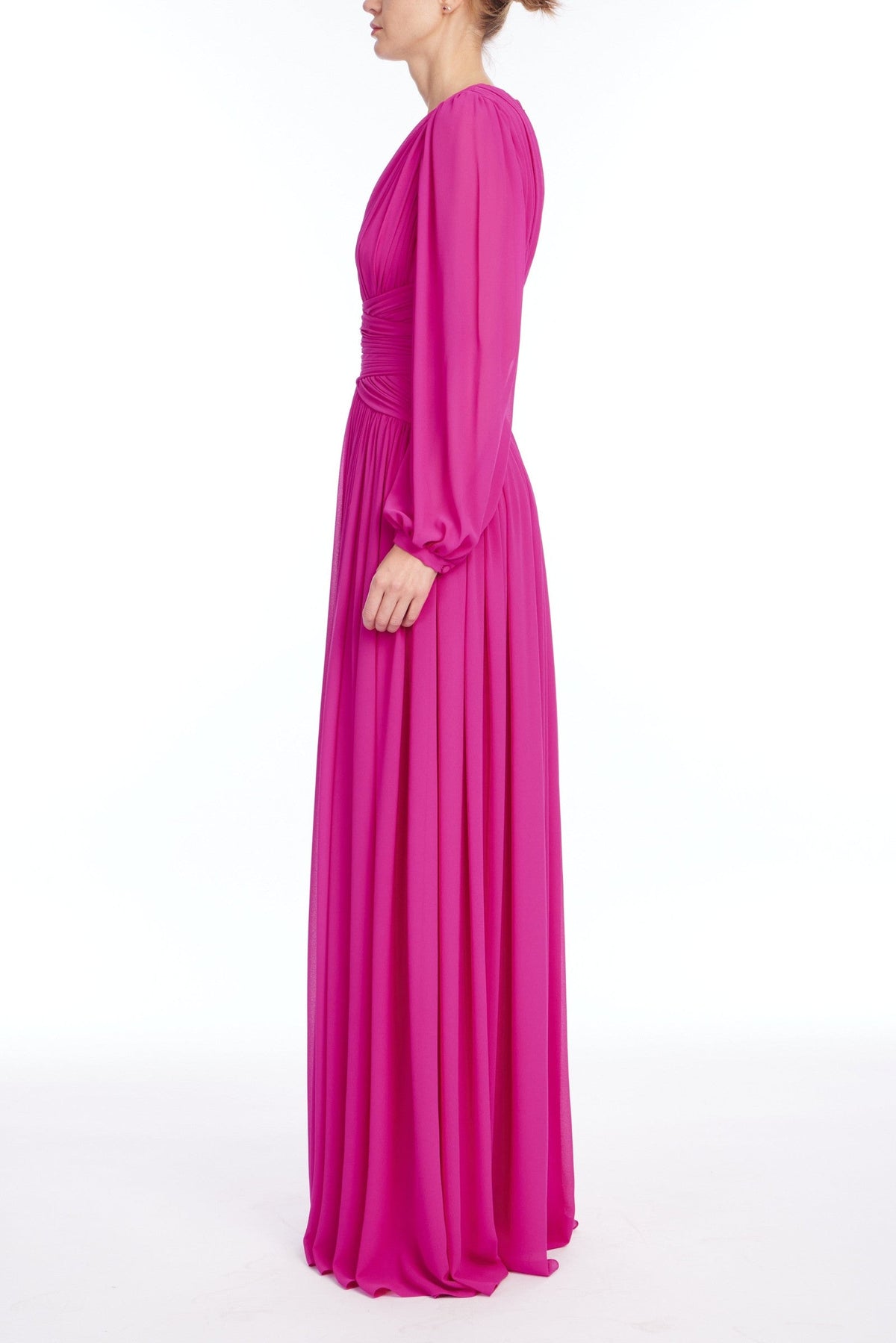 V Neck Draped Gown