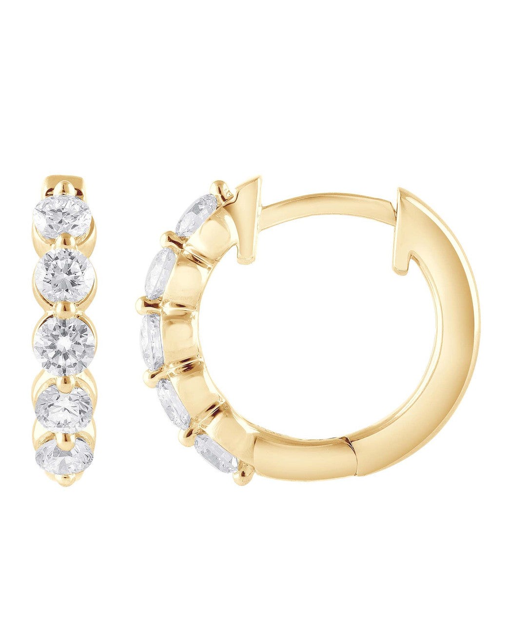 Small Diamond Hoops Earrings