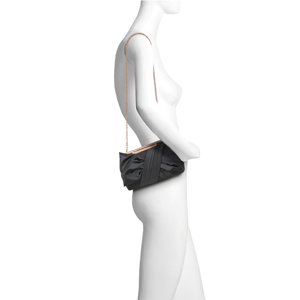 Vivien Satin Tie Pouch Clutch