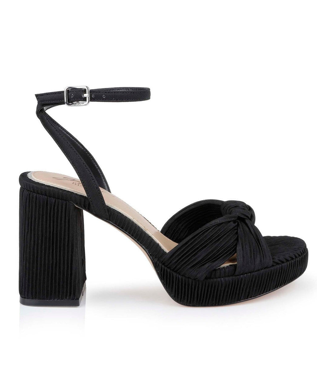 Tyler Ribbed Open Toe Block Heels