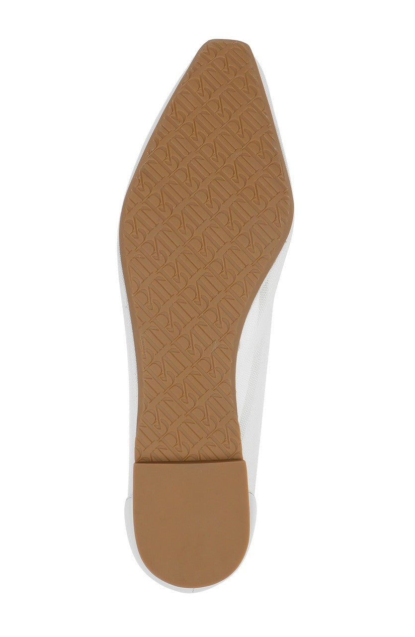 Cam Pointed Toe Leather Flats with Bow