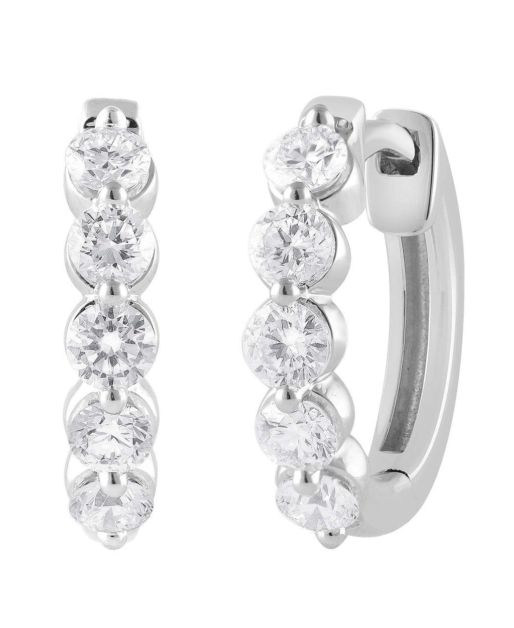 Small Diamond Hoops Earrings