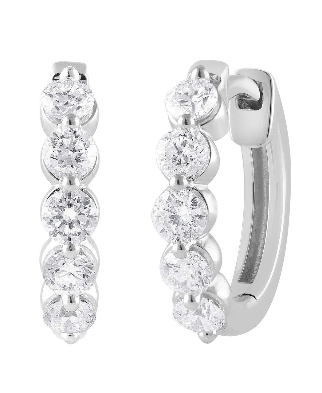 Small Diamond Hoops Earrings