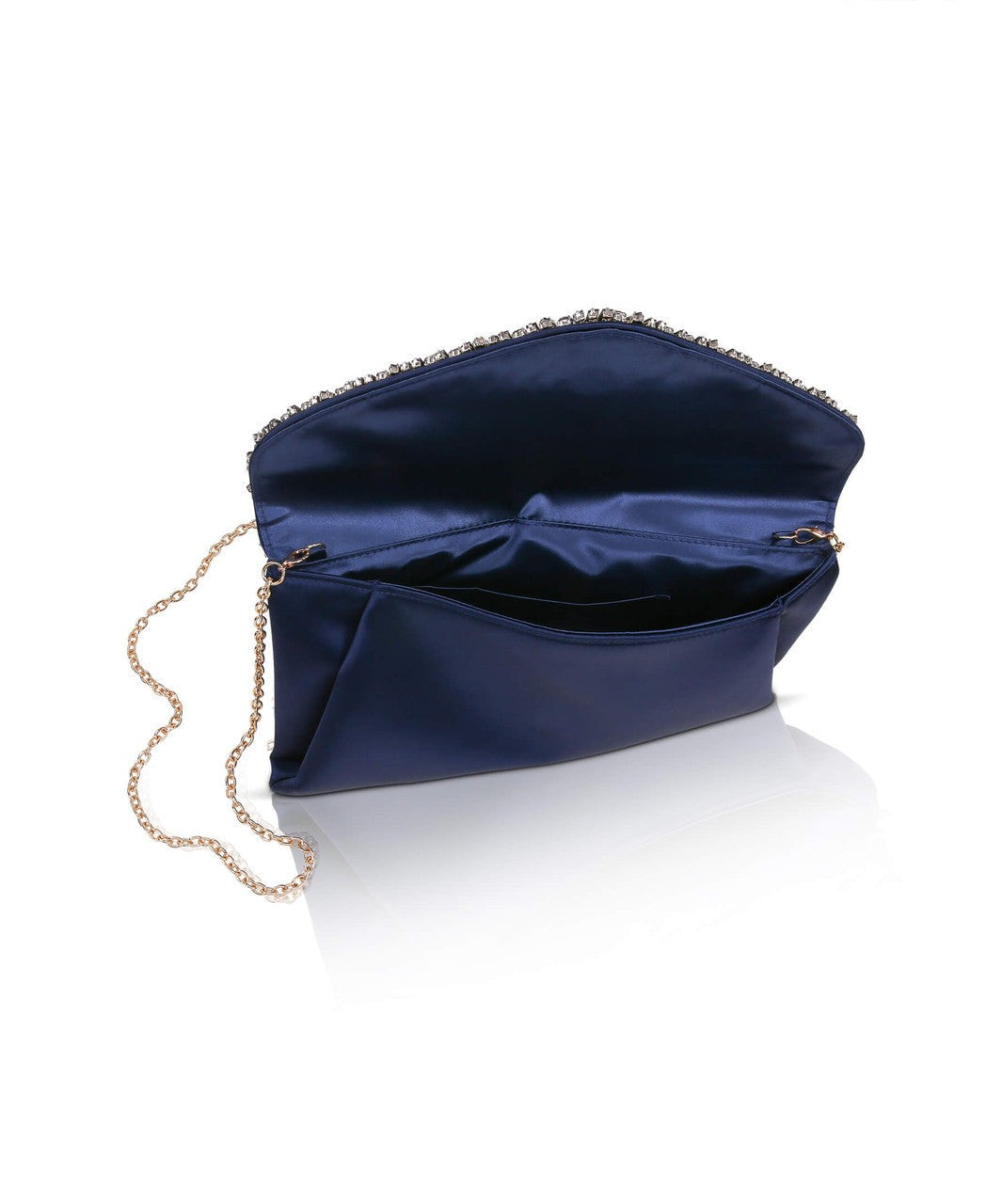 Mika Mixed Crystal Satin Envelope Clutch