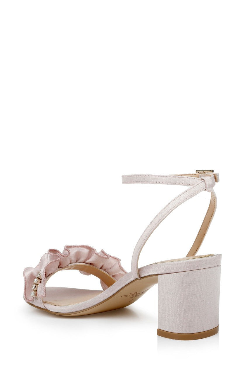 Desirie Ruffle Block Heel Sandal