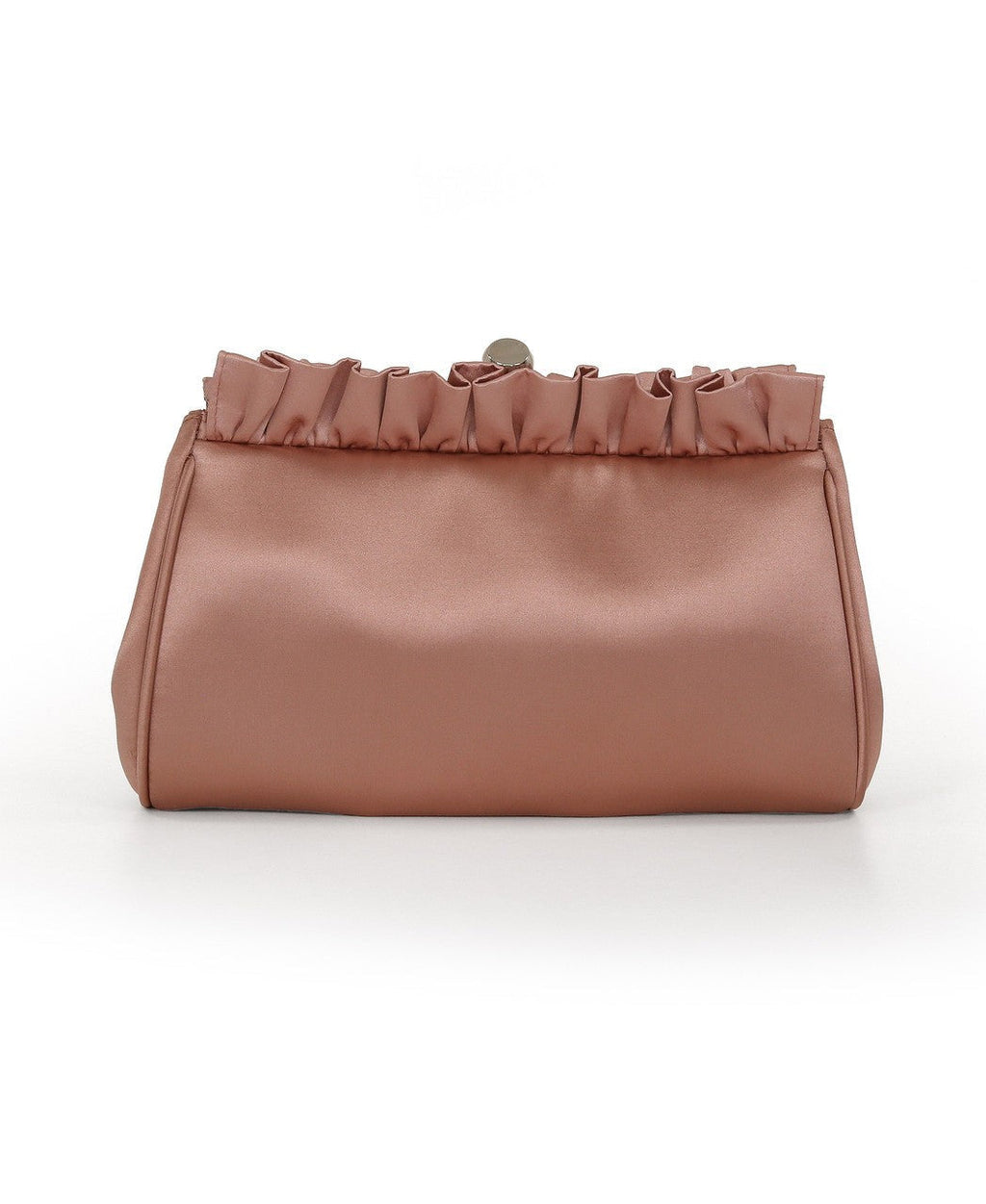 Olivia Satin Ruffle Top Pouch Clutch