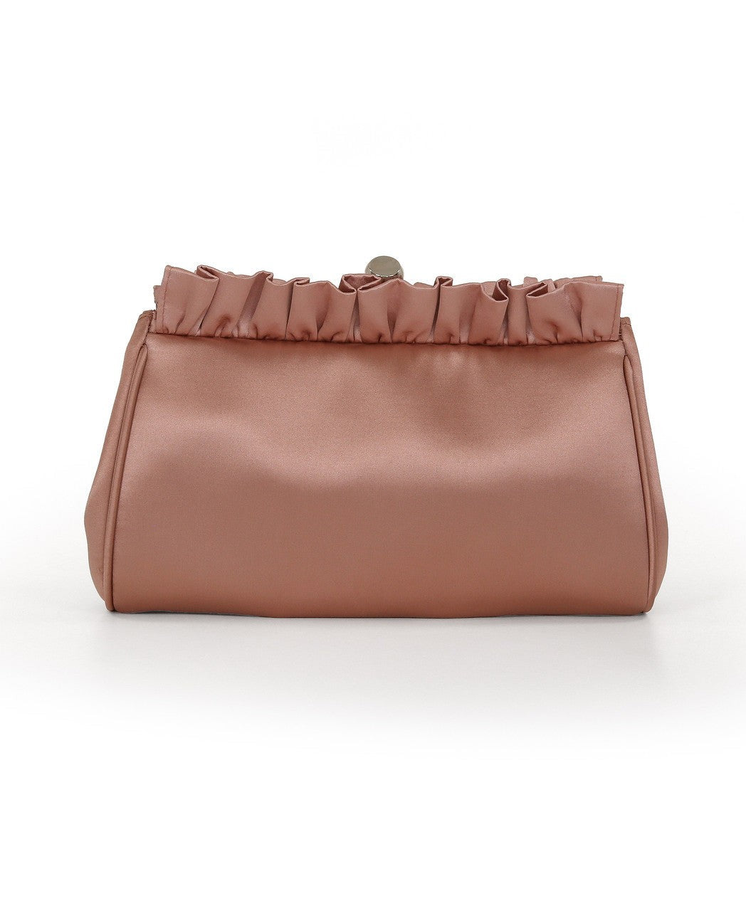Olivia Satin Ruffle Top Pouch Clutch
