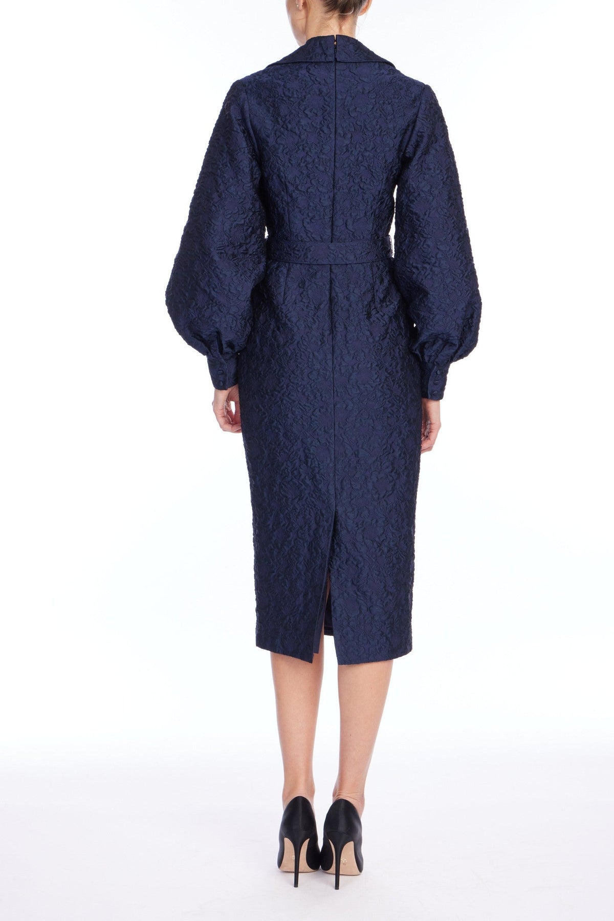 Full Sleeve Jacquard Cocktail Dress