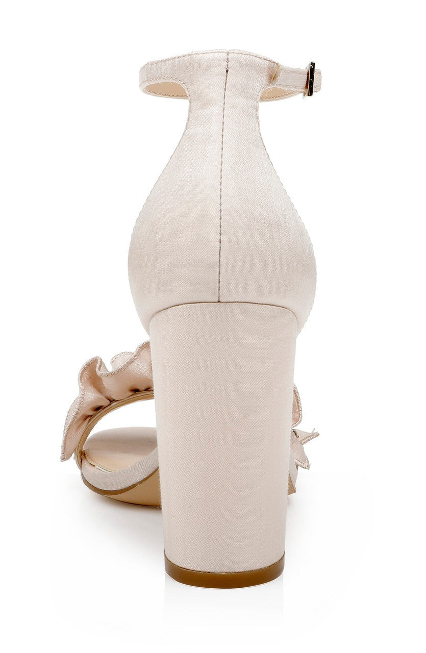 Deva Ruffle High Block Heel