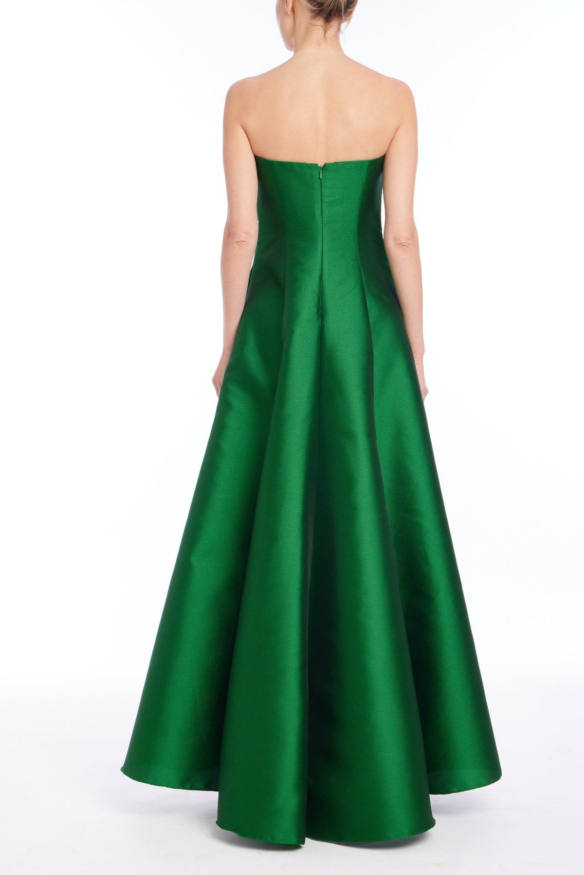 Pebble Gazar Strapless High Low Gown