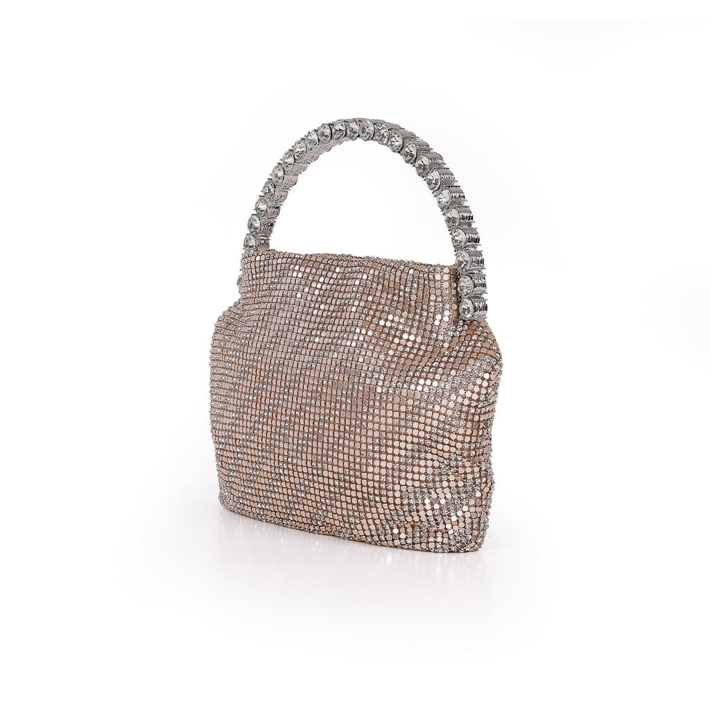 Effie Metal Mesh Halfmoon Clutch