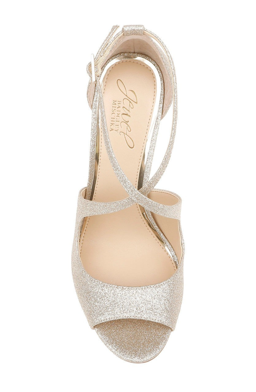 Jonna Glitter Peep Toe Pumps