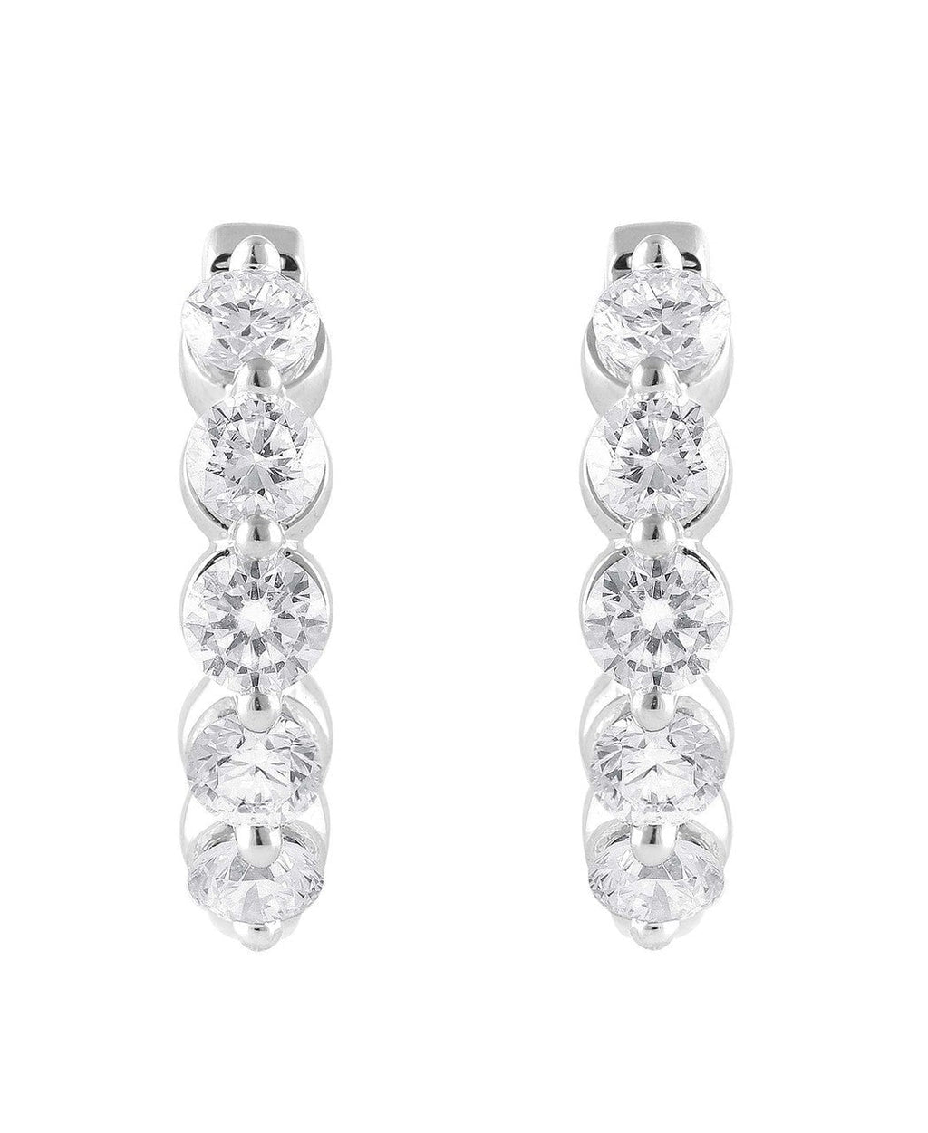 Small Diamond Hoops Earrings