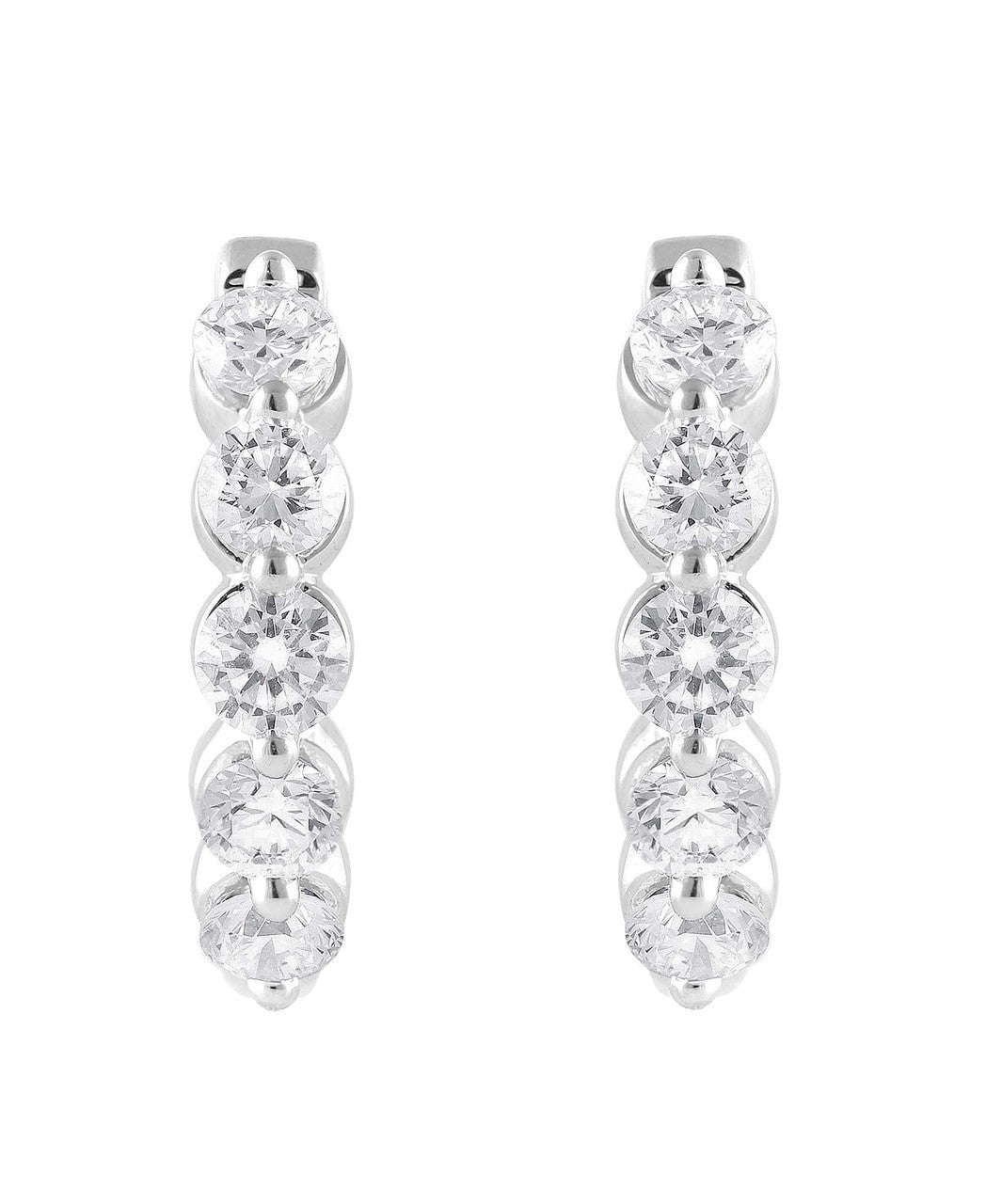 Small Diamond Hoops Earrings