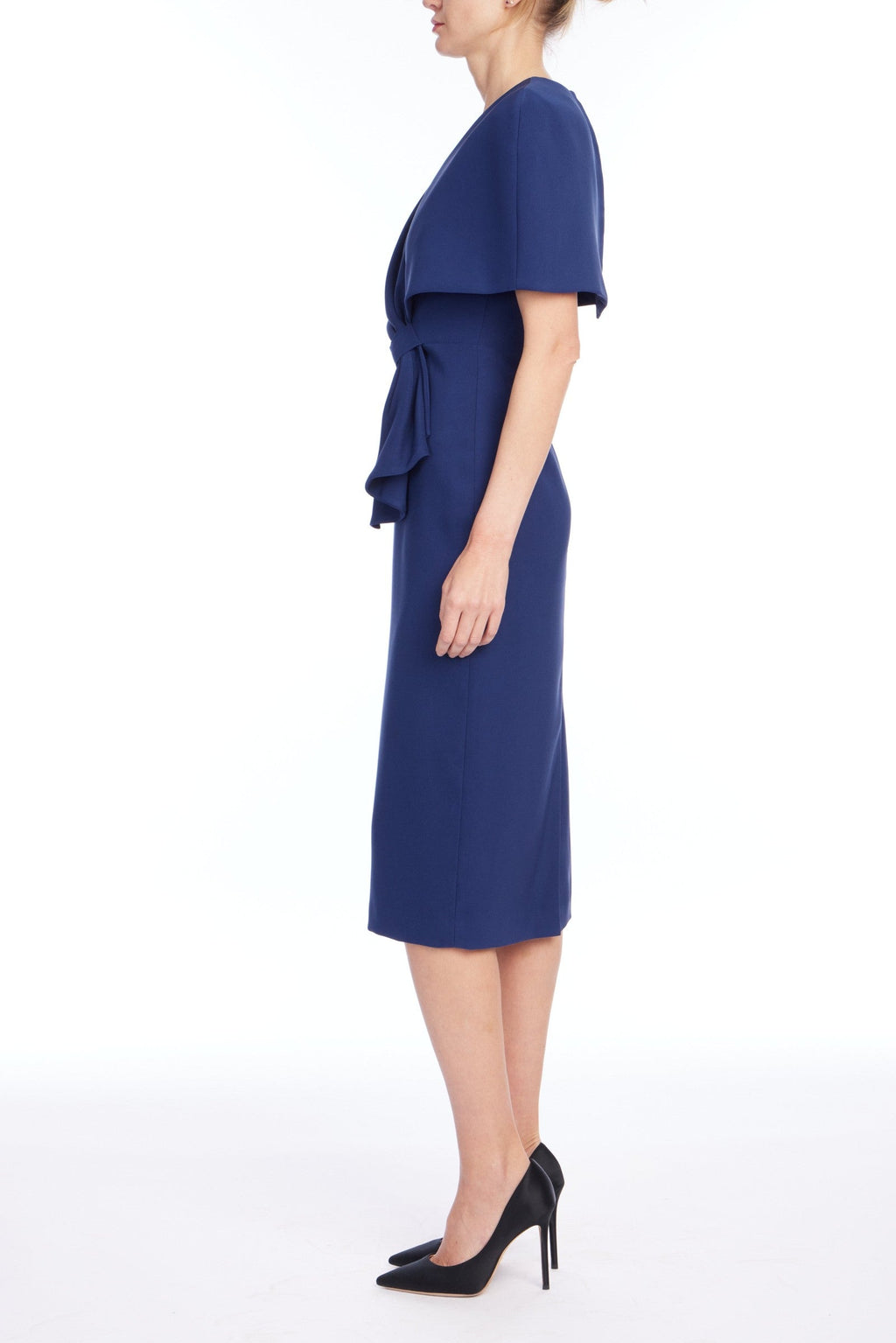Wrap Shoulder Sheath Cocktail Dress